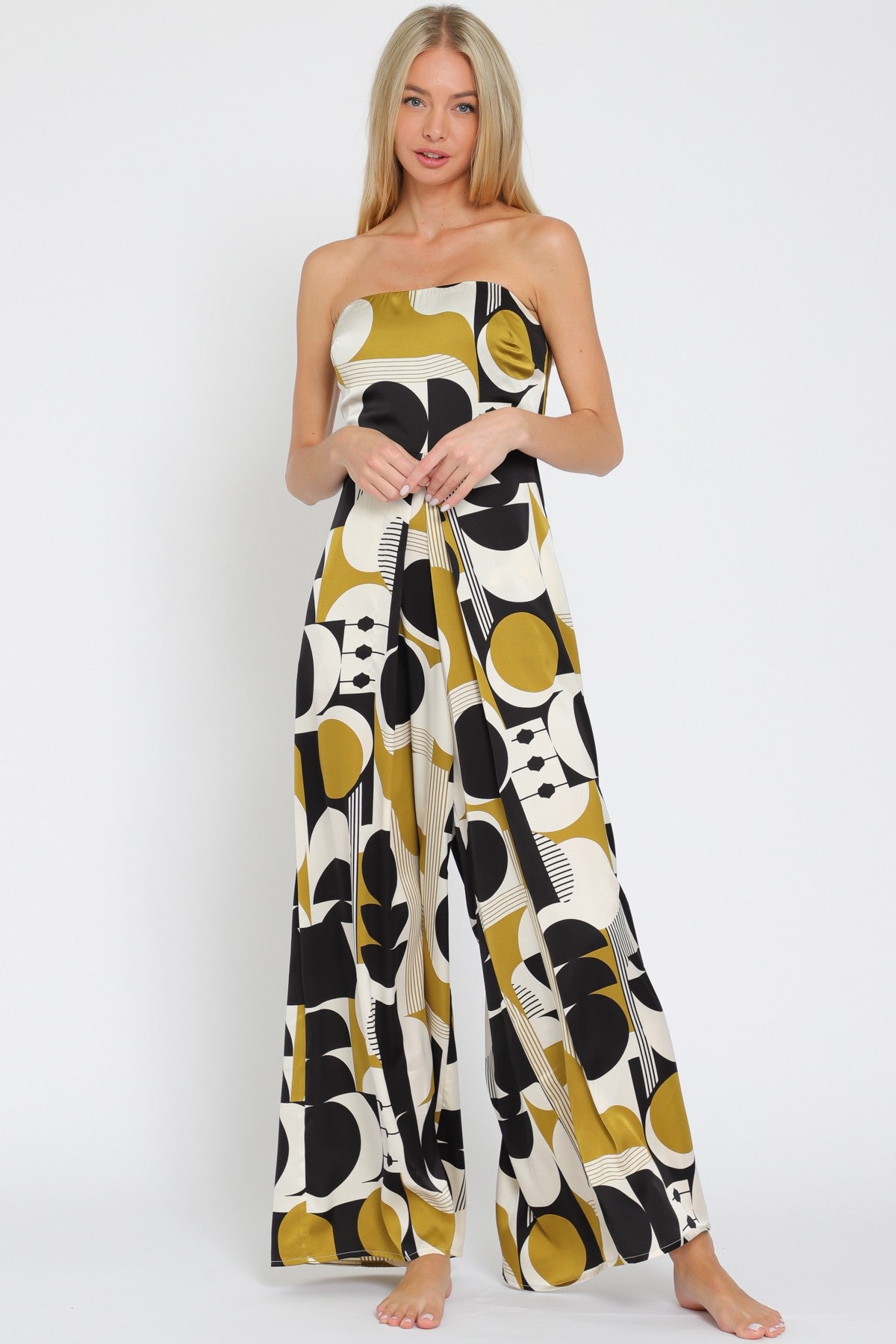 TUBE ELASTIC BACK WAISTED TIE BACK CHEST JUMPSUIT