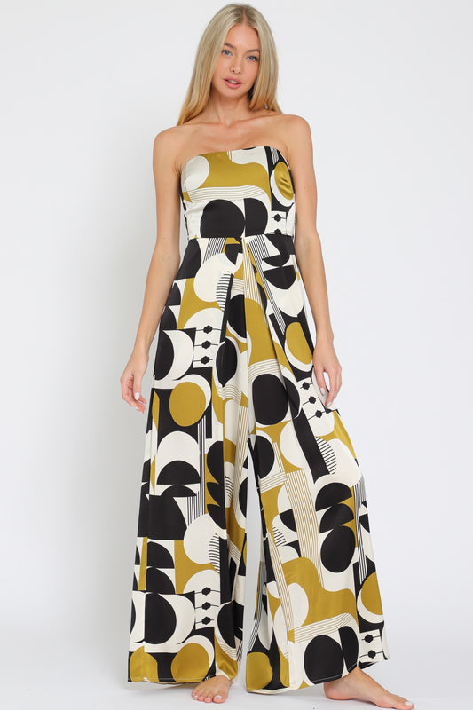 TUBE ELASTIC BACK WAISTED TIE BACK CHEST JUMPSUIT