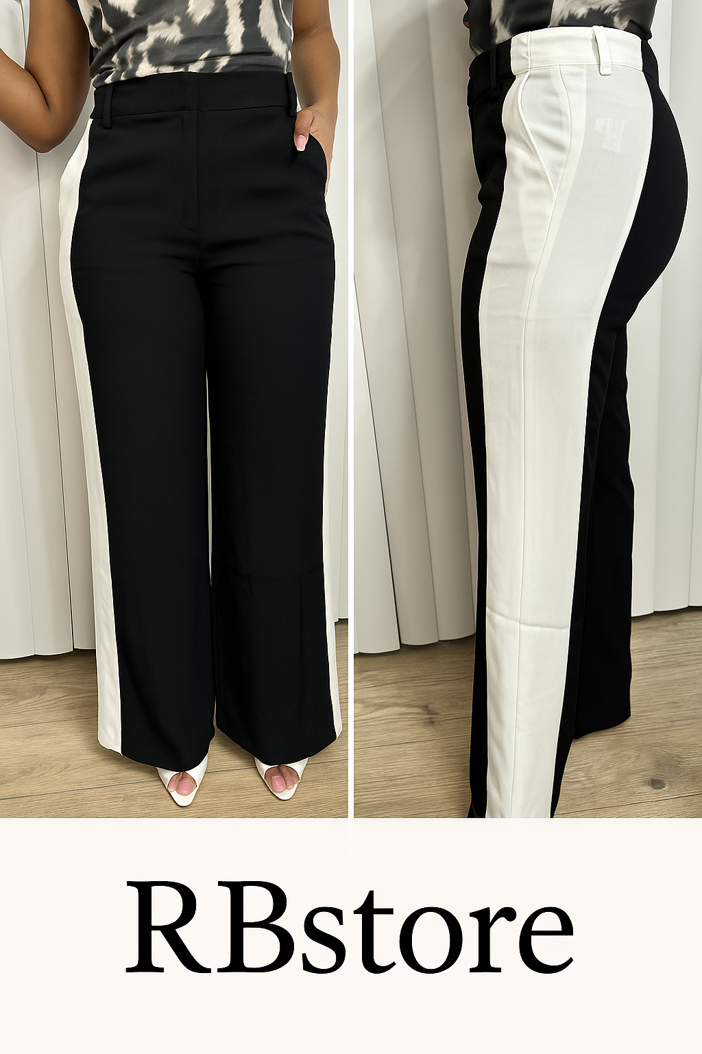 Color Block Wide Leg Pants