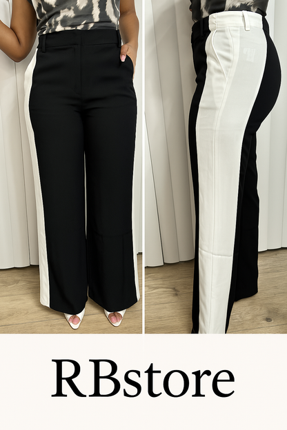 Color Block Wide Leg Pants